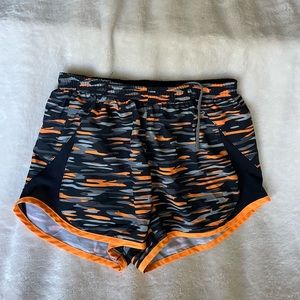 Nike Black and Orange Camo Shorts